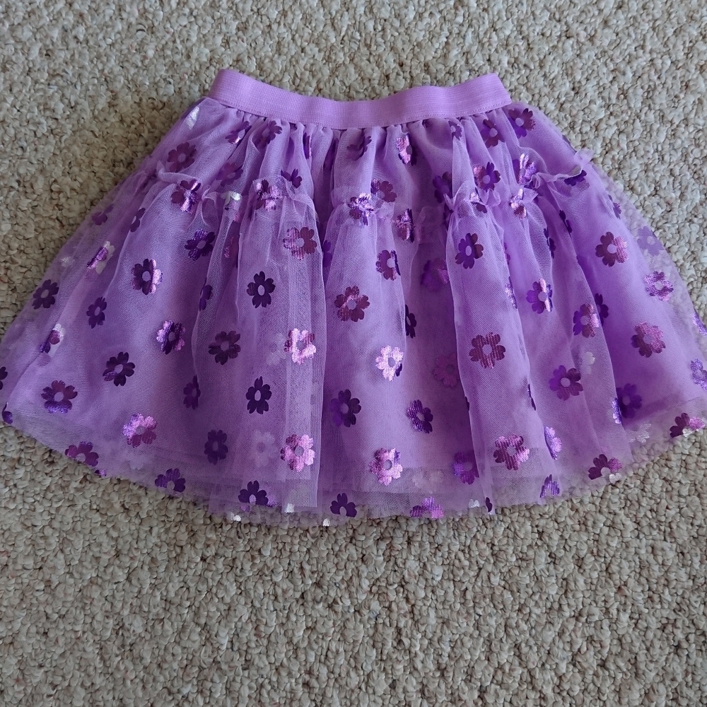 Disney princess pretty Purple Floral Tulle Skirt size 3-4T
